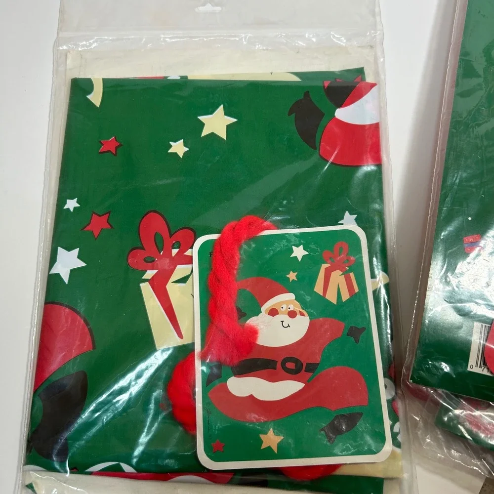 5 Jeanmarie Creations Vintage Christmas Giant Gift Bags Large Plastic Lot 1993